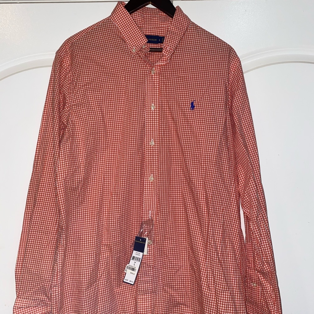 Plaid Orange Button Down